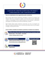 En el marco del Caso Panchito López, el Ministerio de Justicia habilita los siguientes canales de comunicación para las víctimas y familiares